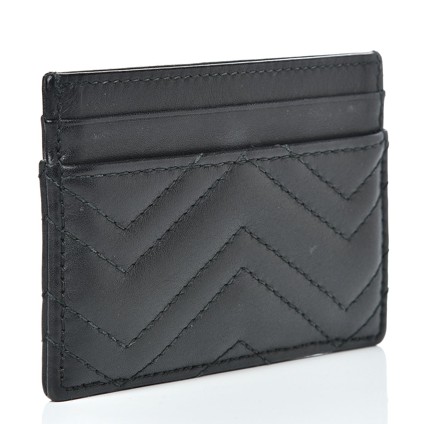 Calfskin Matelasse GG Marmont Card Holder Black