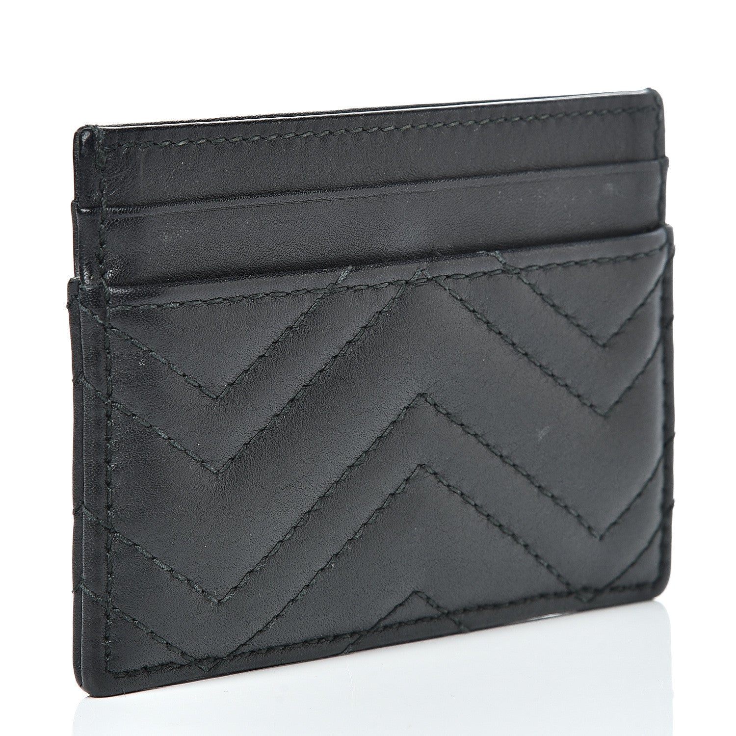 Gucci Calfskin Matelasse GG Marmont Card Holder Black 2 of 7