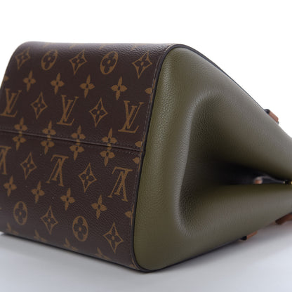 Louis Vuitton Calfskin Monogram Fold Tote PM Cream Khaki Black 7 of 10