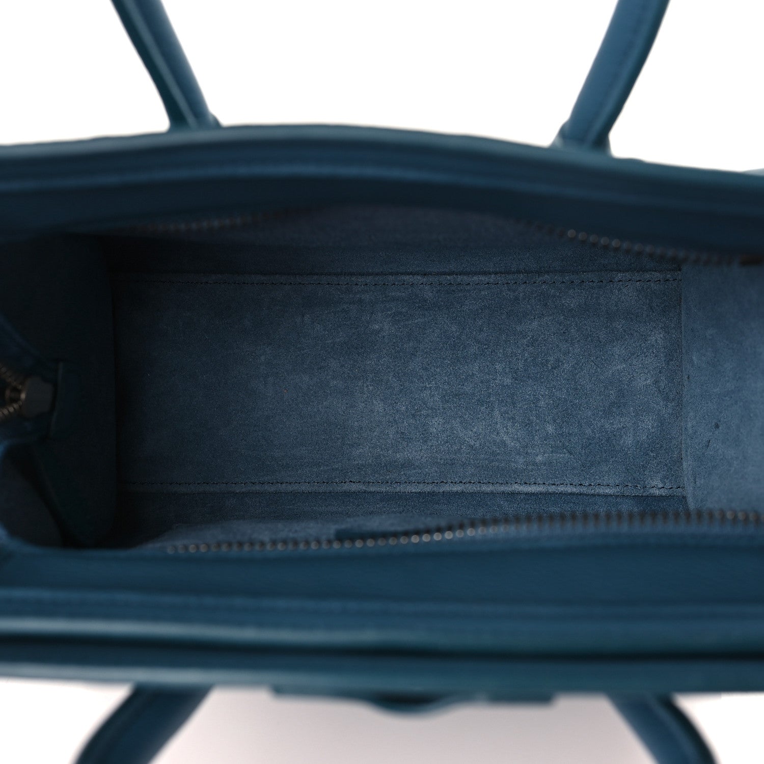 Celine Drummed Calfskin Nano Luggage Blue 5 of 10