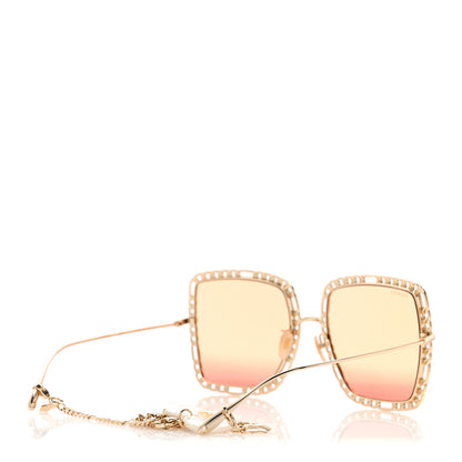 Gucci Square Frame Oversized Sunglasses GG1033S Gold Orange 4 of 7