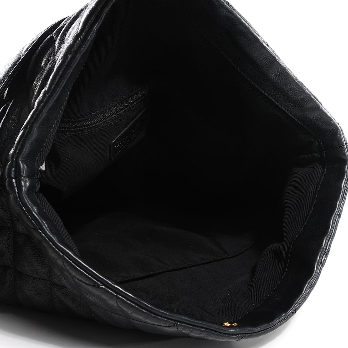 Calfskin Quilted Large Chain Me Hobo Black