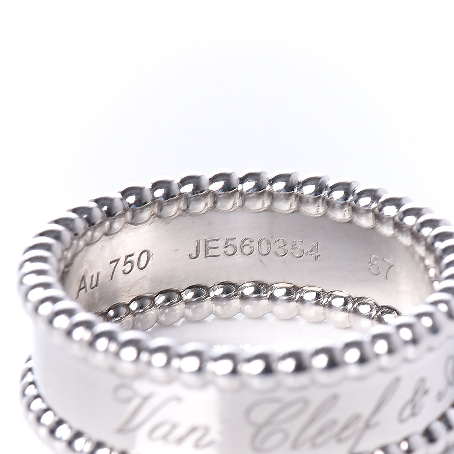 18K White Gold Perlee Signature Ring 57 8