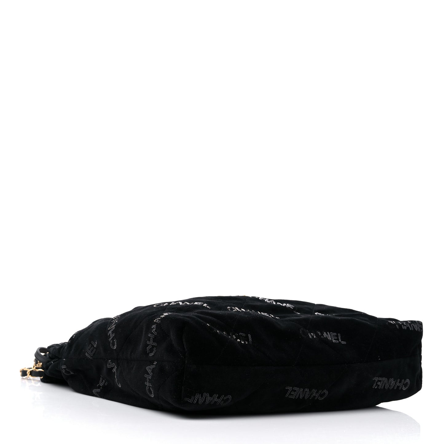 Velvet Sequin Quilted Chanel 22 Black