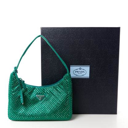 Prada Satin Crystal Mini Re-Edition 2000 Bag Mango 10 of 10