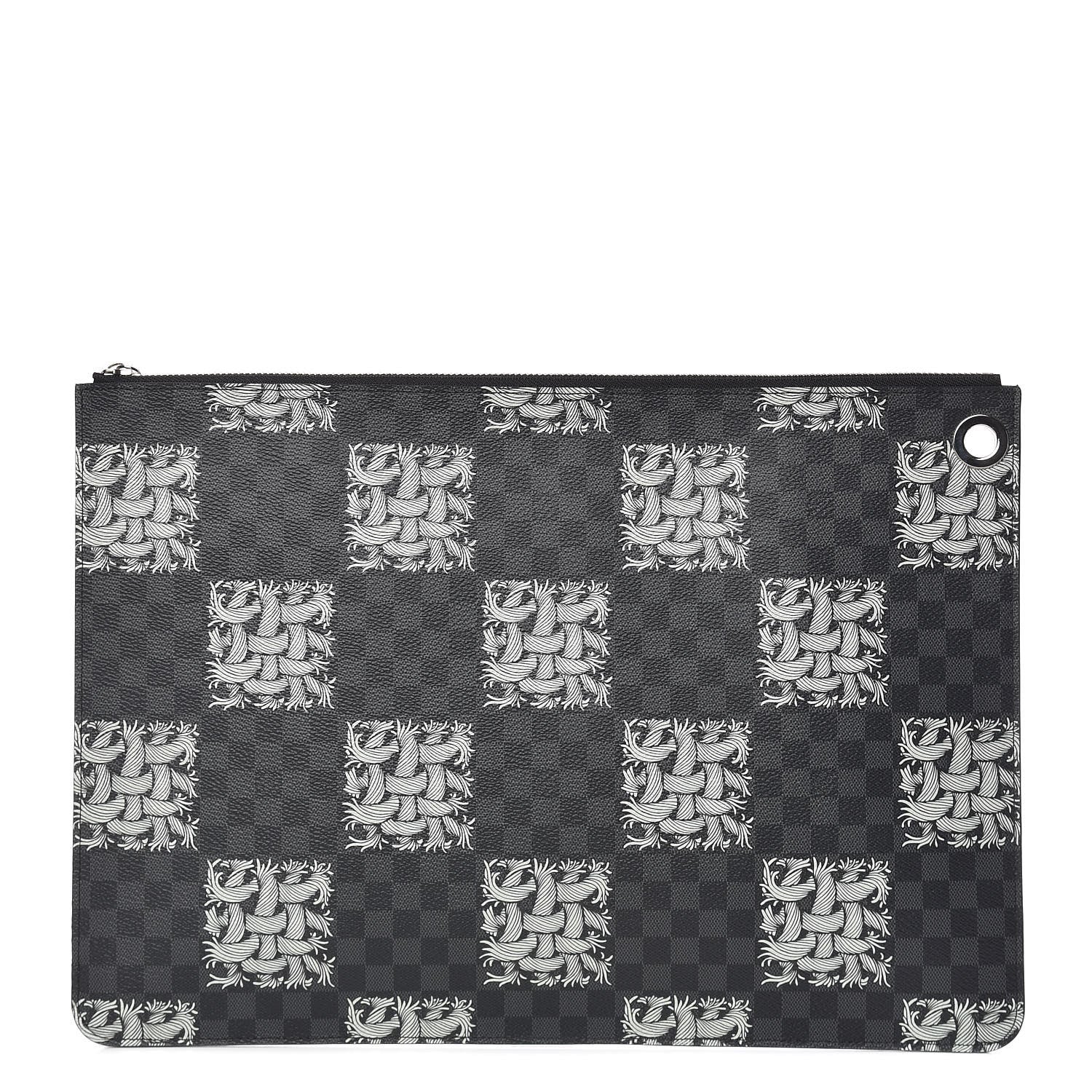 Louis Vuitton Damier Graphite Rope Pochette Joules GM White 1 of 7