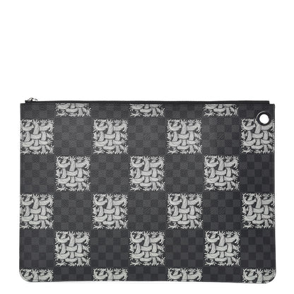 Louis Vuitton Damier Graphite Rope Pochette Joules GM White 1 of 7