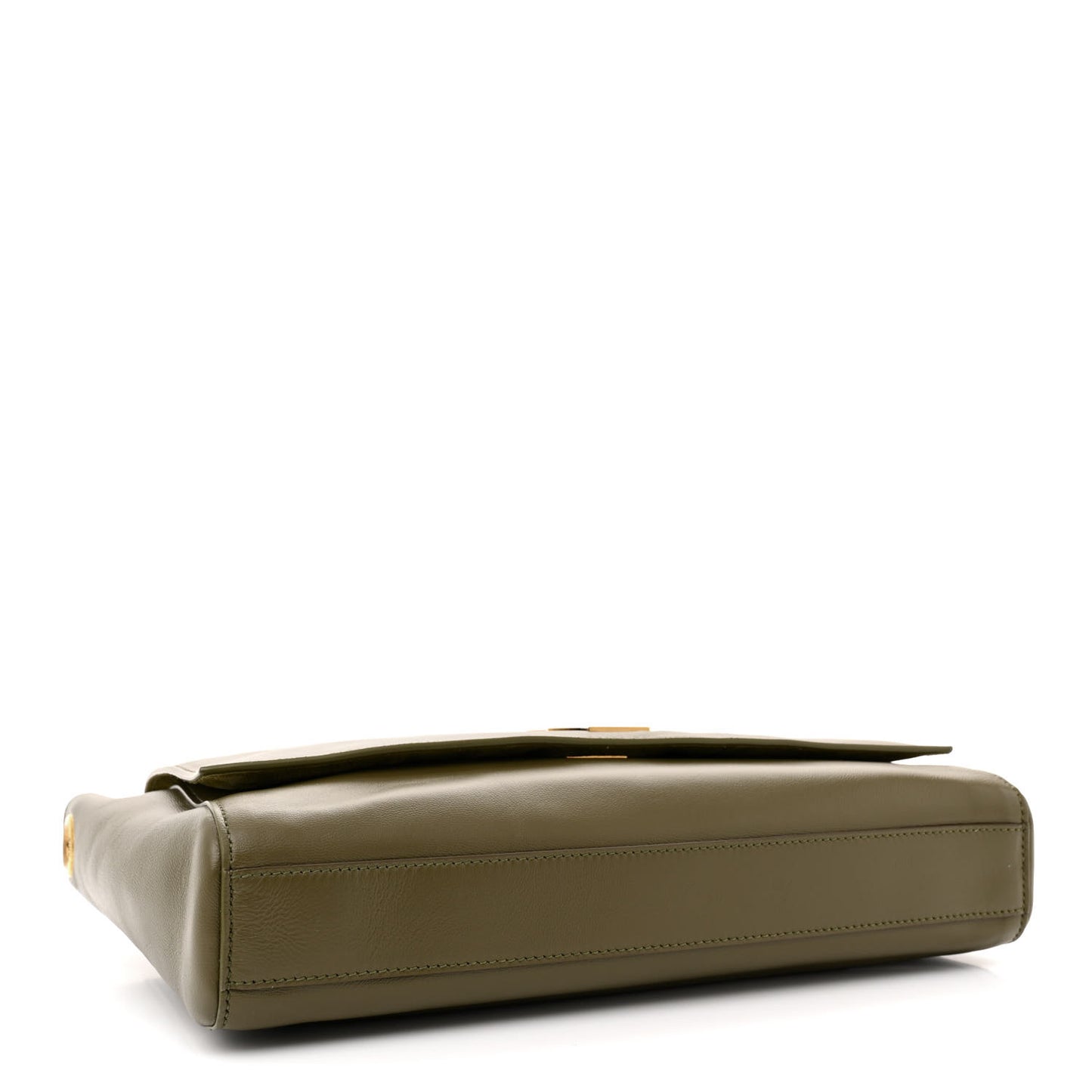 Smooth Calfskin Suede Medium Reversible Monogram Kate Satchel Loden Green