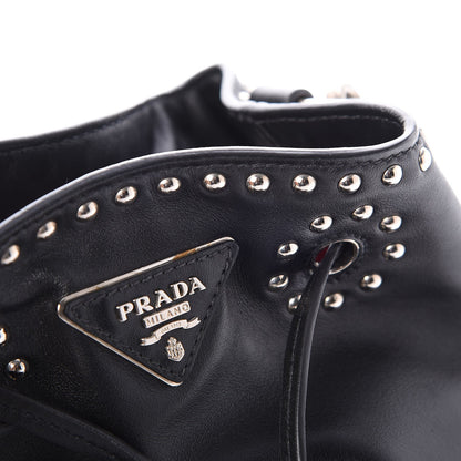 Prada Soft Calf Studded Drawstring Bag Nero Black 8 of 8