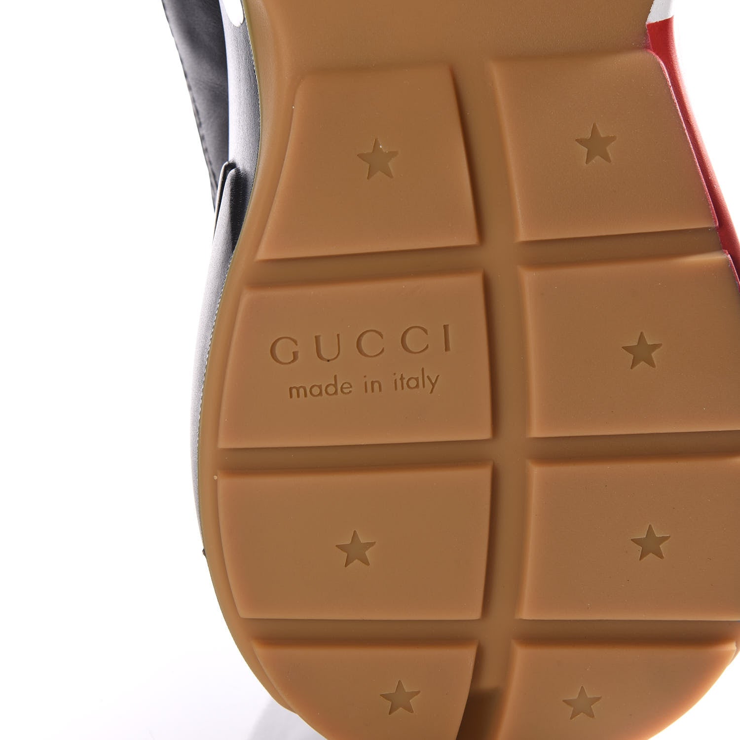 Gucci Calfskin Web Printed Mens Rhyton Sneakers 8.5 Black 6 of 10