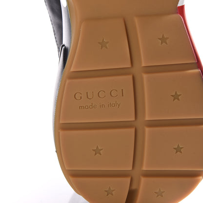 Gucci Calfskin Web Printed Mens Rhyton Sneakers 8.5 Black 6 of 10