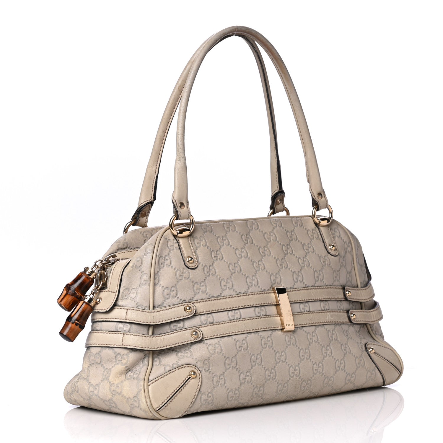 Gucci Guccissima Large Wave Boston Off White 4 of 13