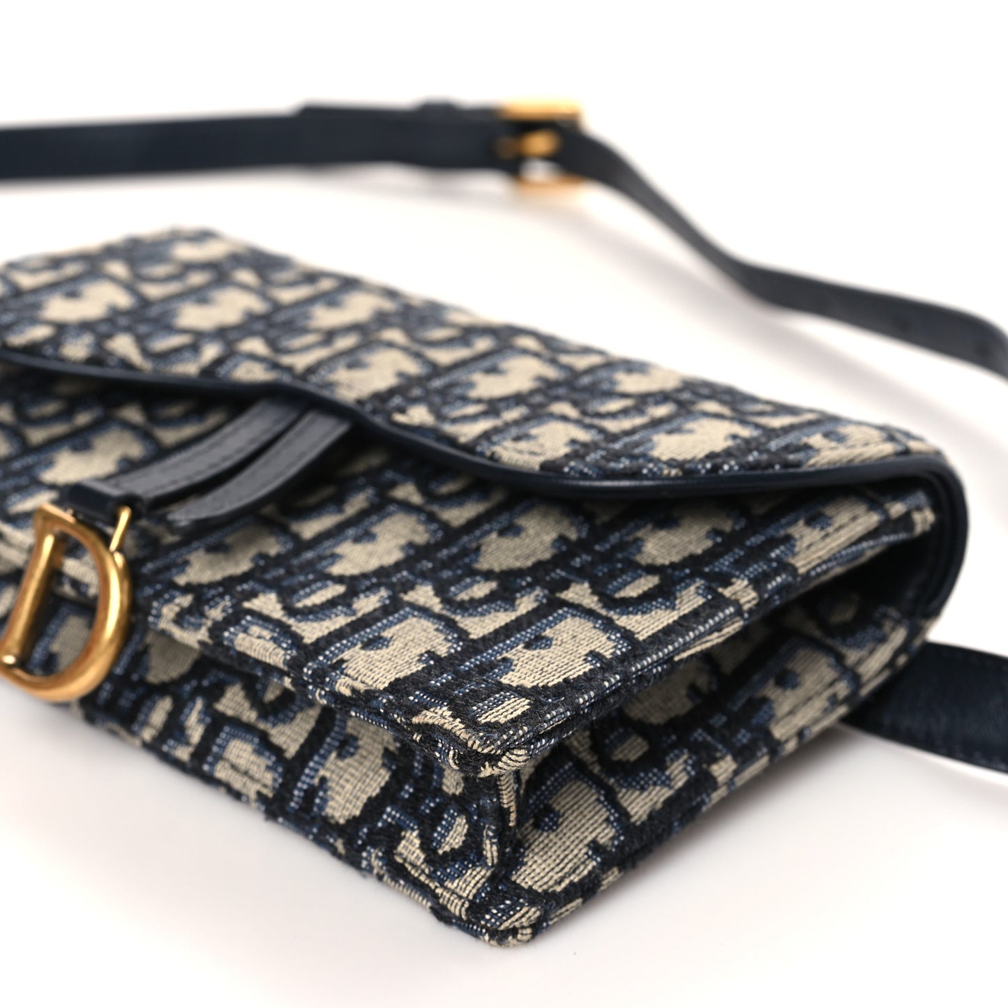 Oblique Saddle Belt Bag Blue