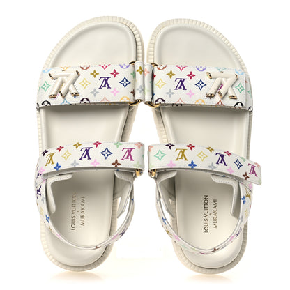 Louis Vuitton LV X TM Monogram Multicolor Sunset Flat Sandals 37 White 2 of 11