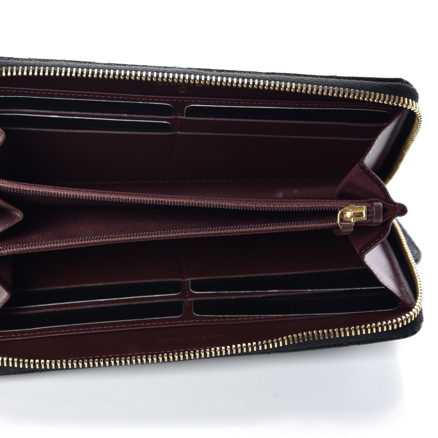 Caviar Quilted Large Gusset Zip Around Wallet Black