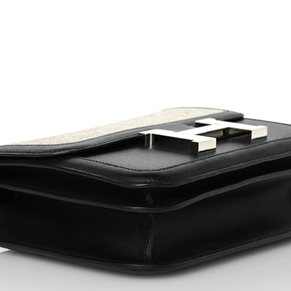 Hermes Swift Toile H Berline Constance 24 Black Ecru 9 of 13