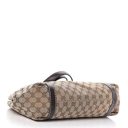 Gucci Monogram Medium New Ladies Web Tote Dark Brown 4 of 11