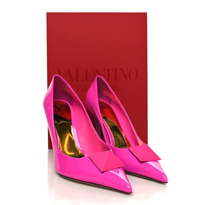 Valentino Garavani Patent Tonal One Stud 100mm Pumps 39 Pink PP 9 of 9