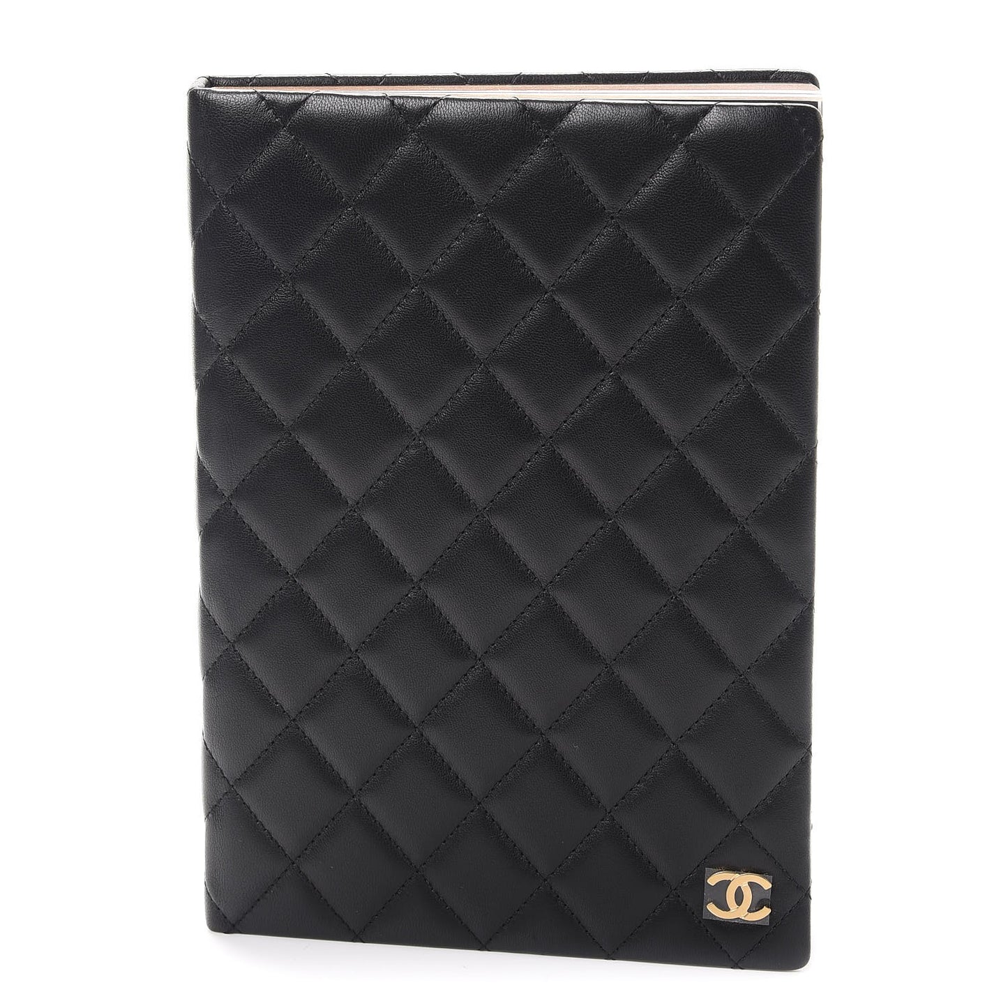 Lambskin Quilted Notebook Black