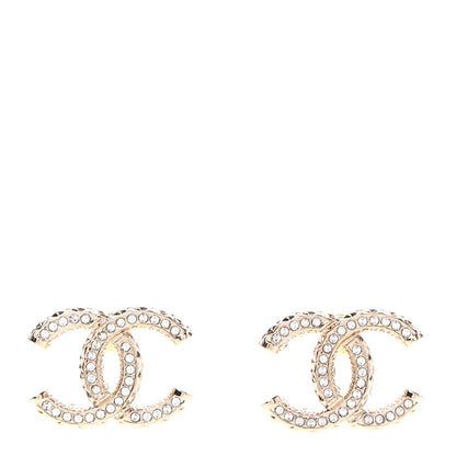 Chanel Crystal CC Earrings Gold 1 of 4