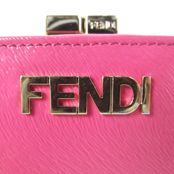 Textured Calfskin French Wallet Pink