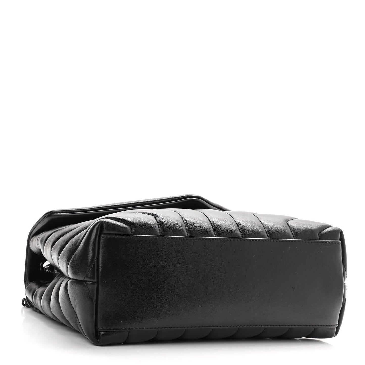 Calfskin Y Quilted Monogram Small Loulou Chain Satchel Black