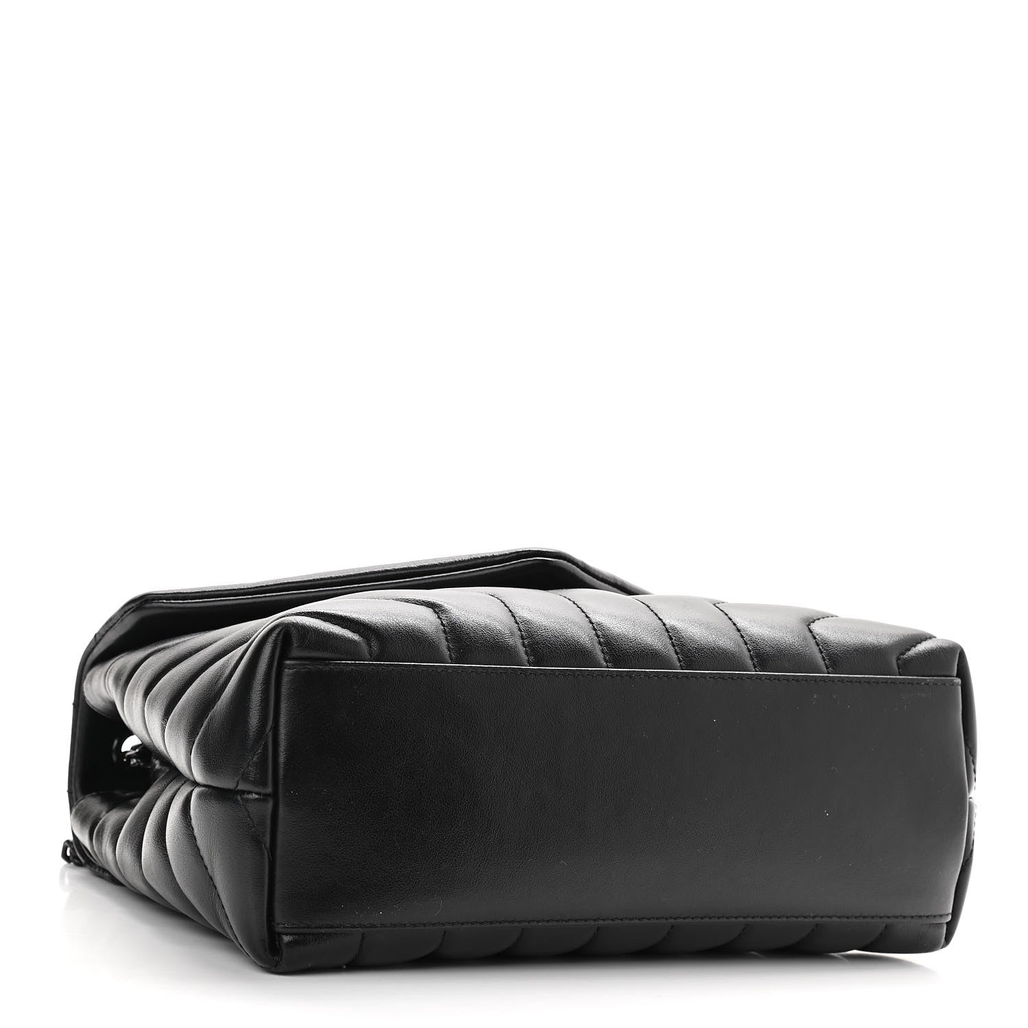 Saint Laurent Calfskin Y Quilted Monogram Small Loulou Chain Satchel Black 4 of 11