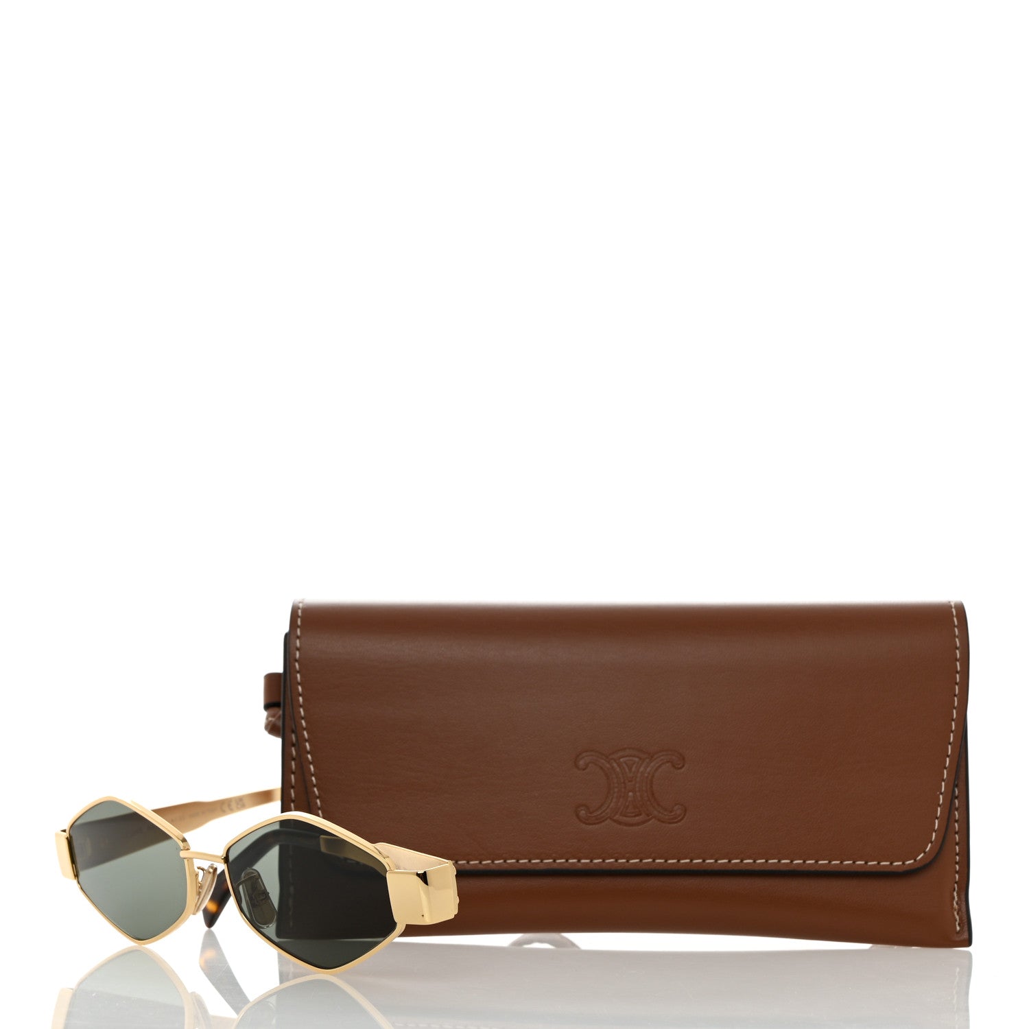Celine Metal Triomphe 02 Sunglasses CL40254U Gold Green 7 of 7