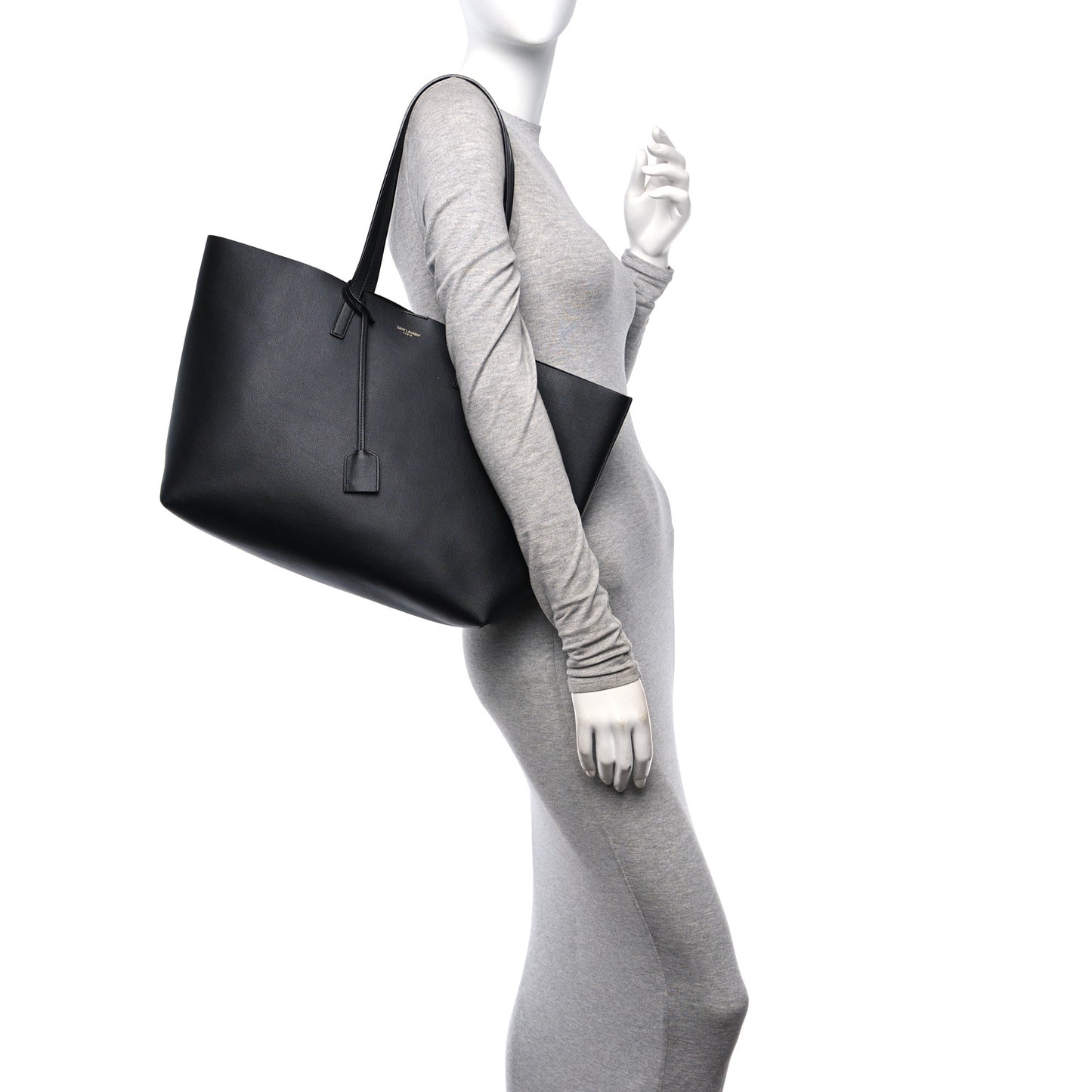 Calfskin Large Shopping Tote Black