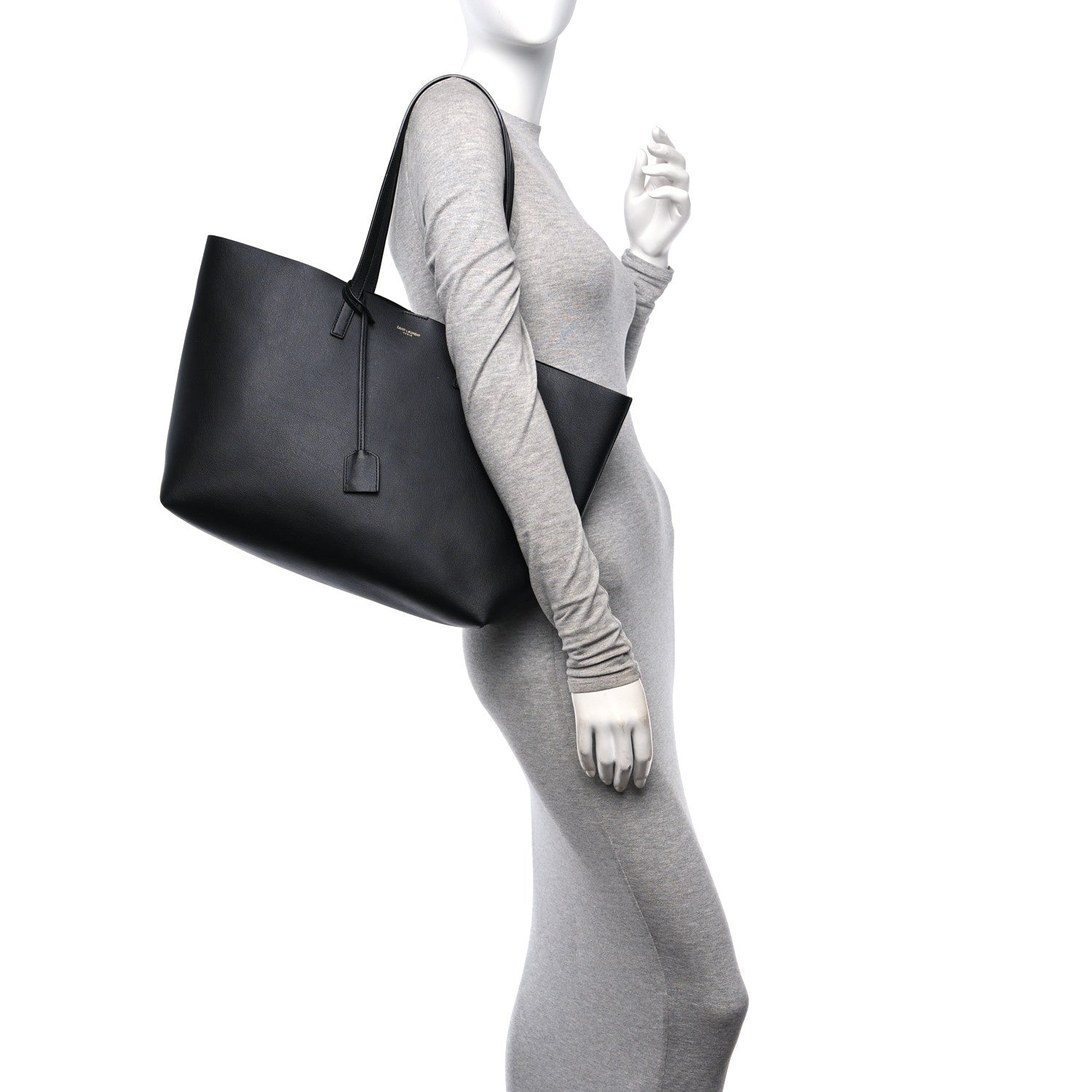 Saint Laurent Calfskin Large Shopping Tote Black 2 of 12