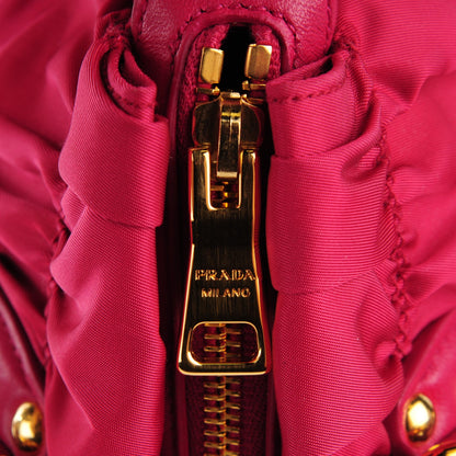 Prada Tessuto Nylon Gaufre Shopping Satchel Ibisco 2 of 10