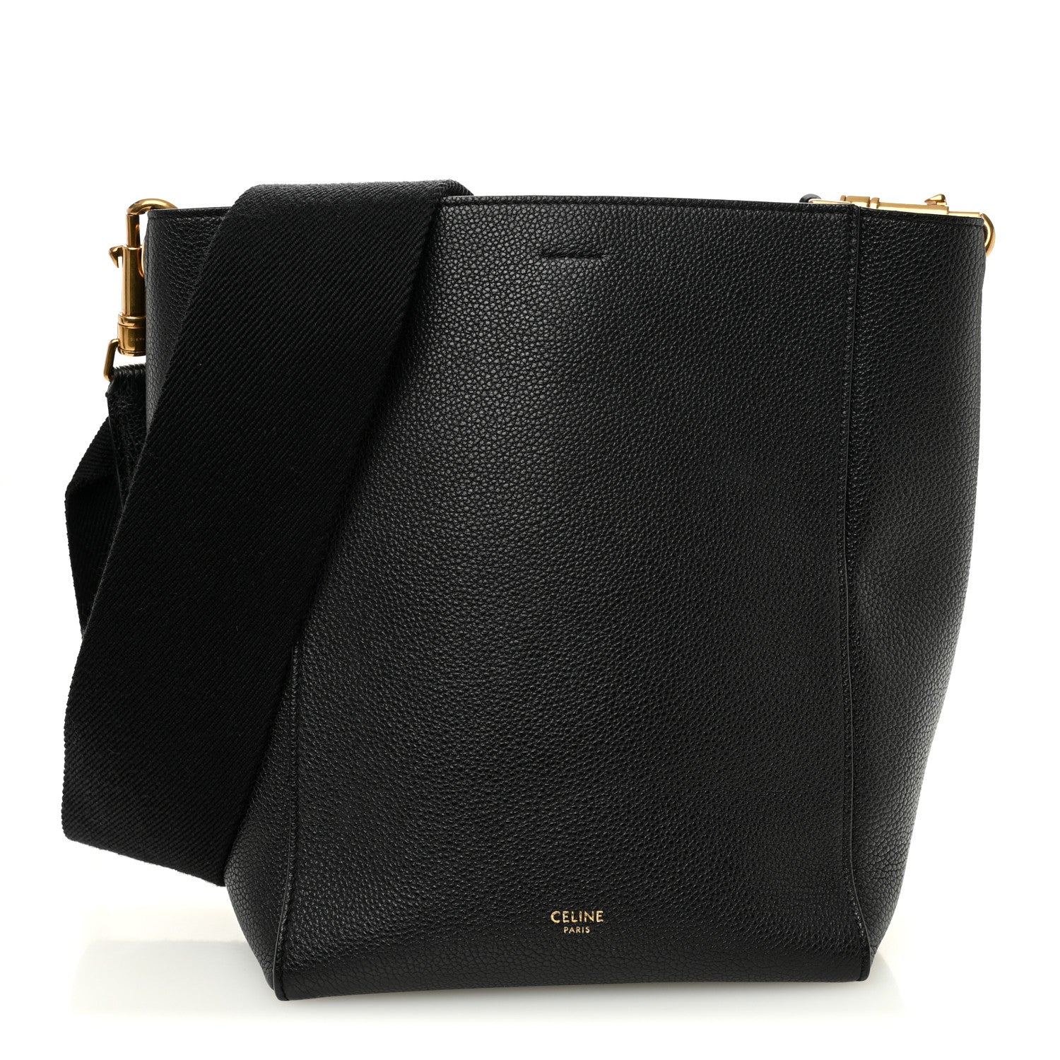 Celine Soft Grained Calfskin Small Sangle Bucket Bag Black 1 of 9