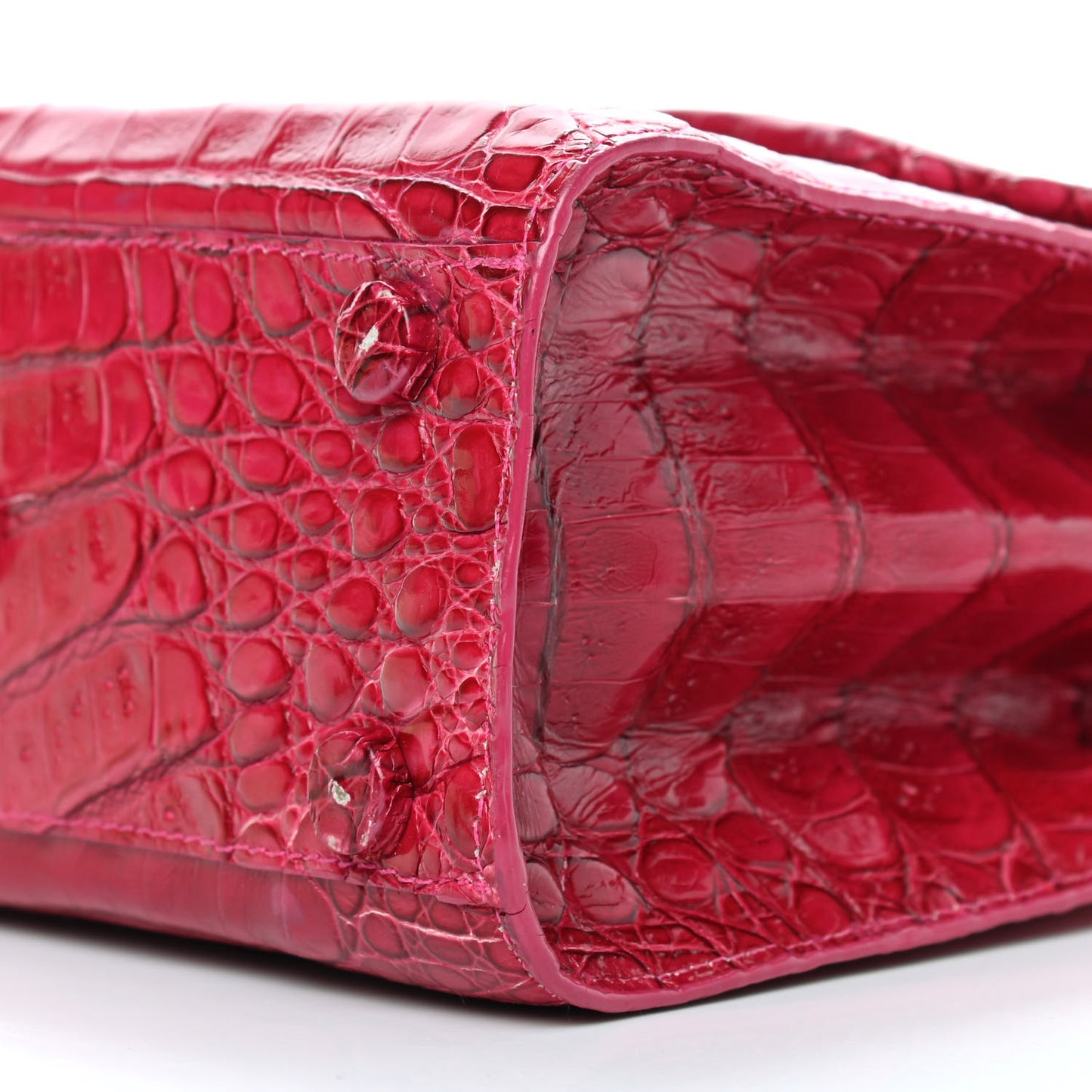 Crocodile Top Handle Bag Pink