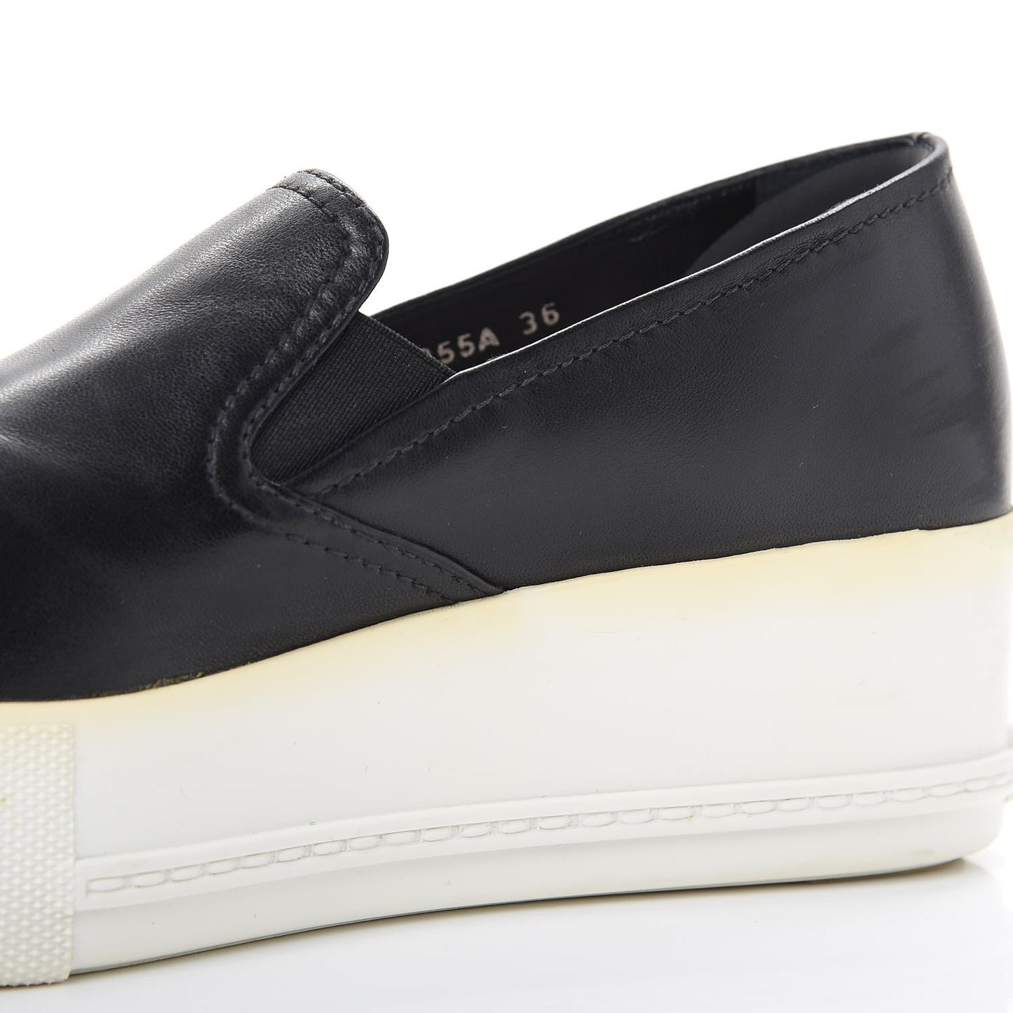 Nappa Metal Cap Toe Slip On Sneakers 36 Nero Black