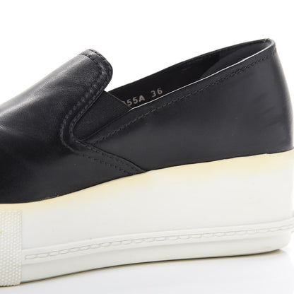 Miu Miu Nappa Metal Cap Toe Slip On Sneakers 36 Nero Black 13 of 15