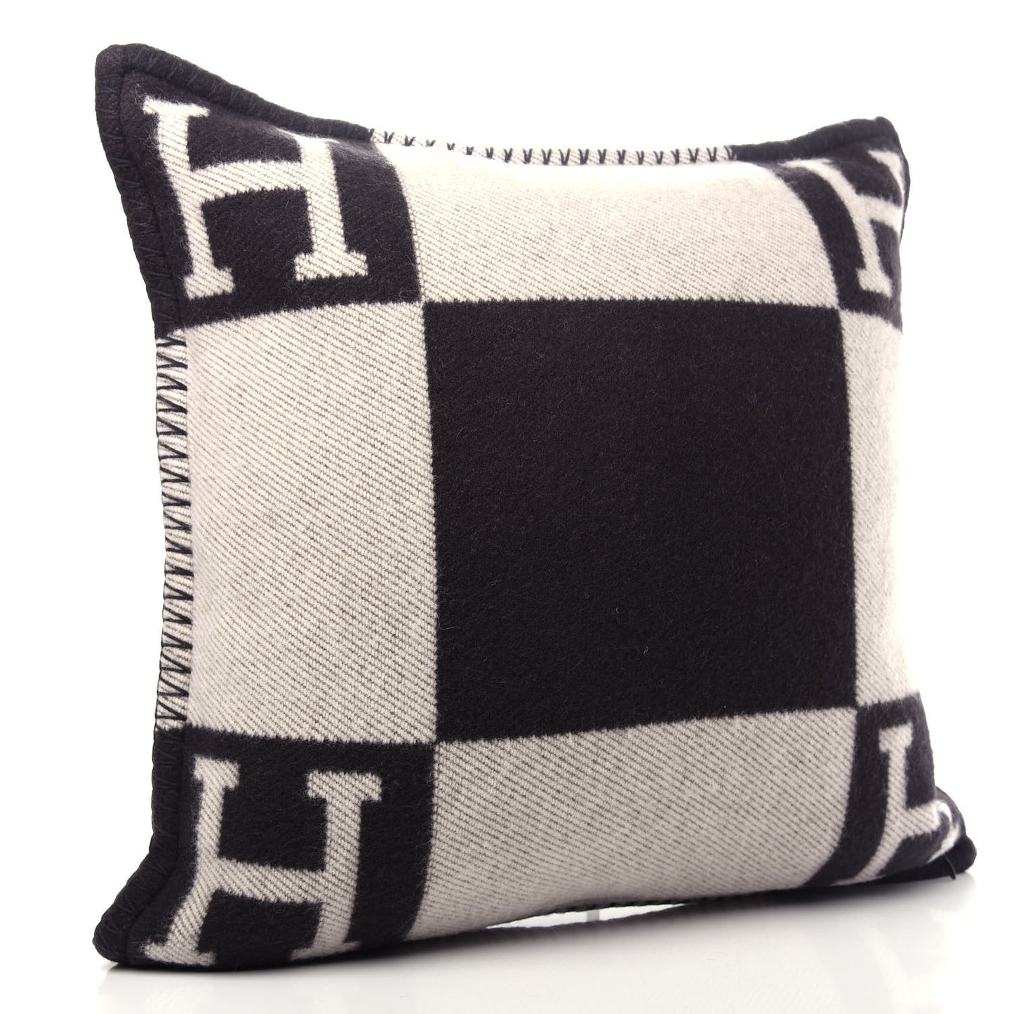 Wool Cashmere Avalon Pillow PM Ecru Gris Fonce
