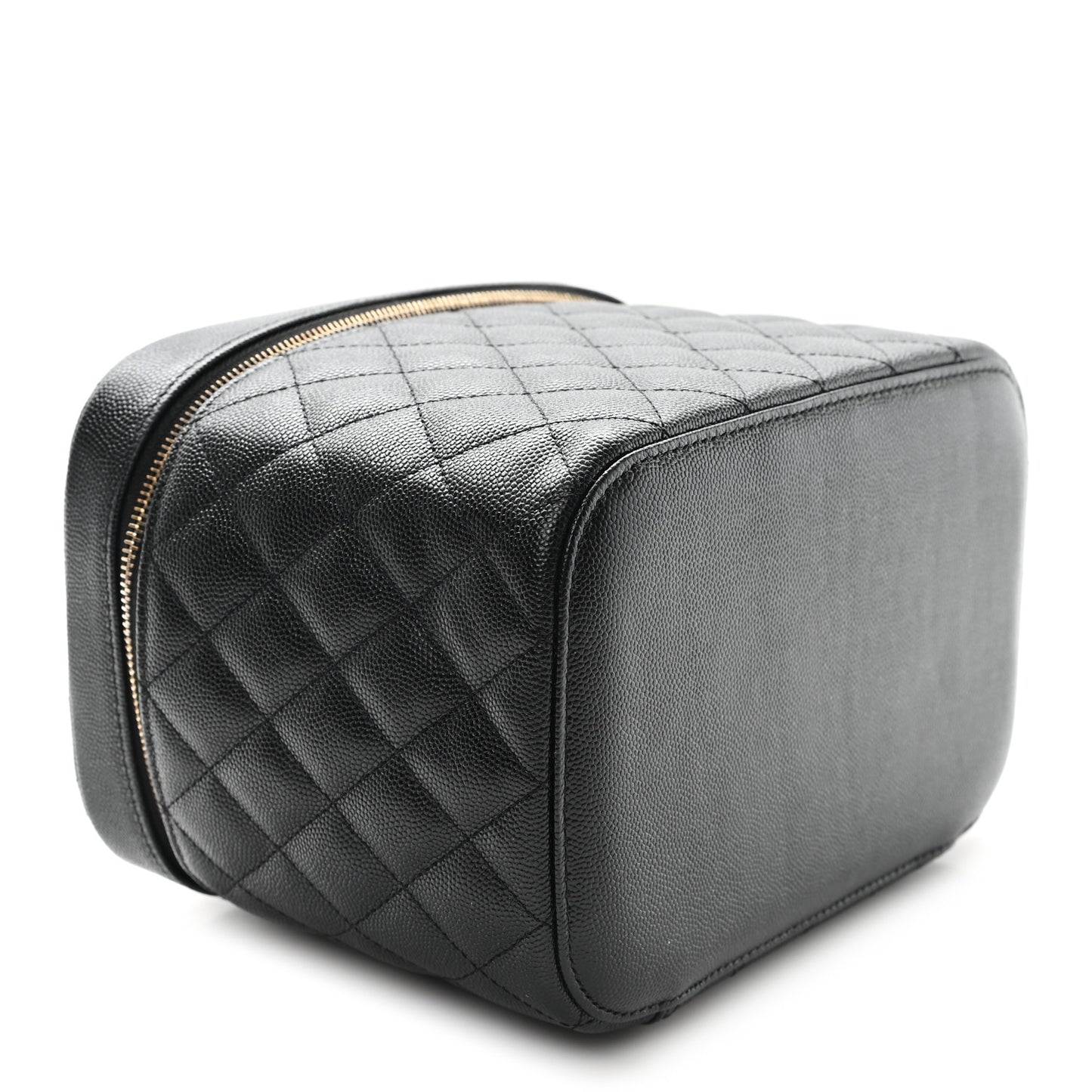 Caviar Quilted Large Vanity Pouch Black