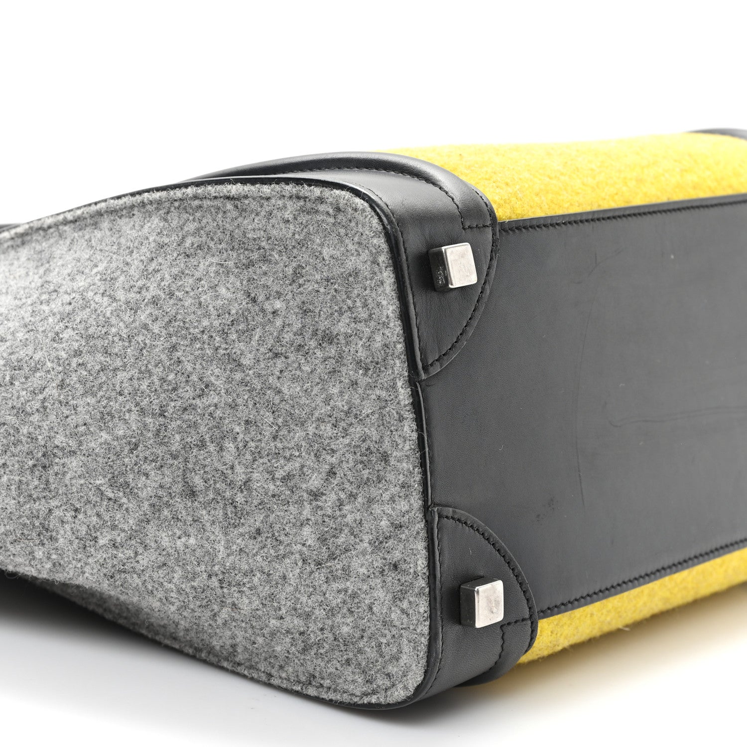 Celine Felt Smooth Calfskin Micro Tri-Color Luggage Black Yellow 8 of 9