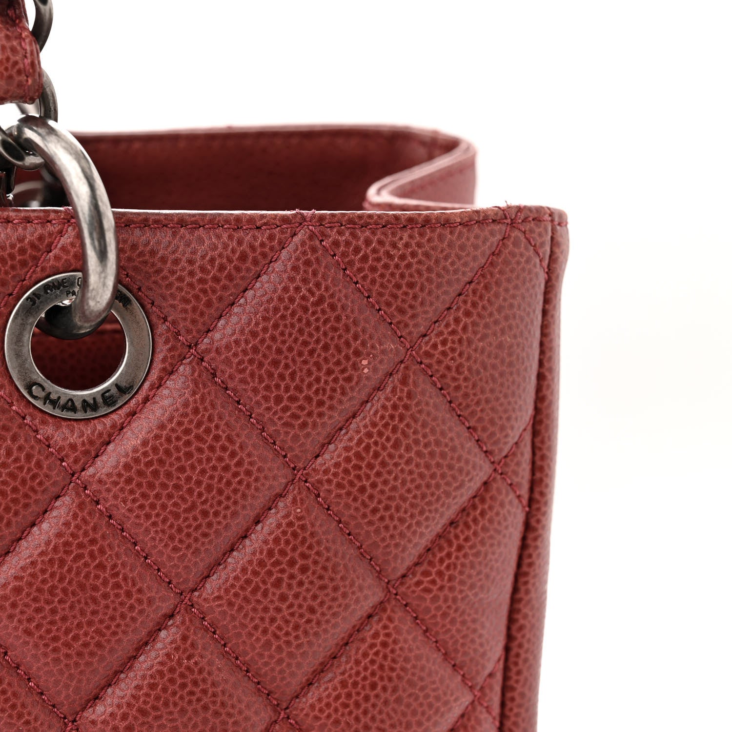 Chanel Caviar Quilted Grand Shopping Tote GST Red 12 of 14