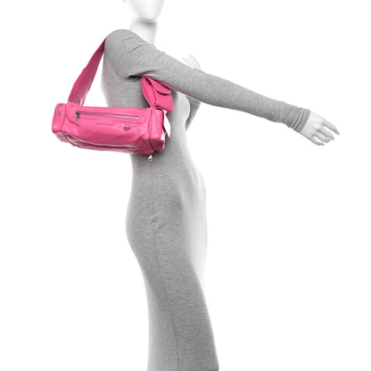 Balenciaga Agneau Arena Superbusy XS Sling Zip Shoulder Bag Hot Pink 2 of 10