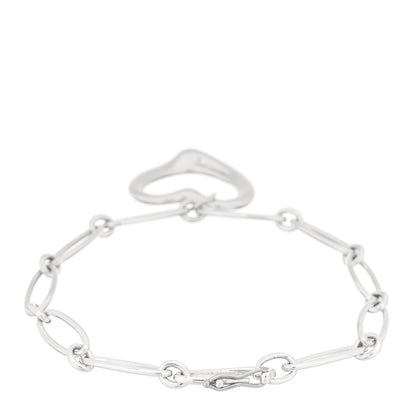 Tiffany Sterling Silver Elsa Peretti Open Heart Oval Link Charm Bracelet 2 of 4