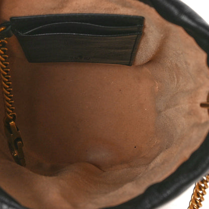 Gucci Azalea Calfskin Matelasse Diagonal Patchwork Mini Torchon GG Marmont 2.0 Bucket Bag Black Beige Romantic Cerise 5 of 10