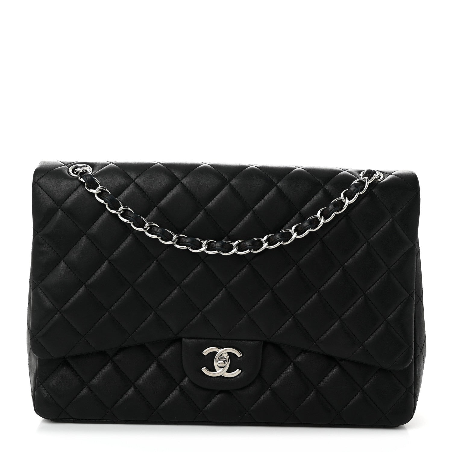 Chanel Lambskin Quilted Maxi Single Flap Black 1 of 11