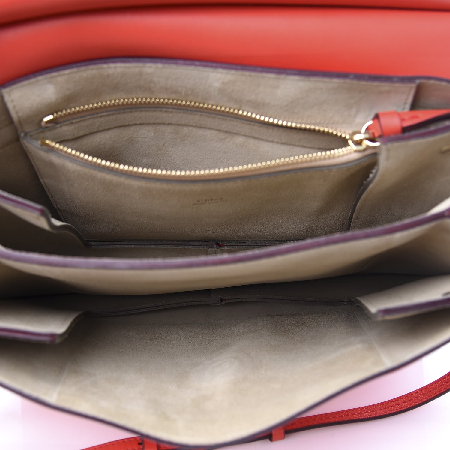Chloe Calfskin Suede Medium Faye Shoulder Bag Sepia Red 4 of 10