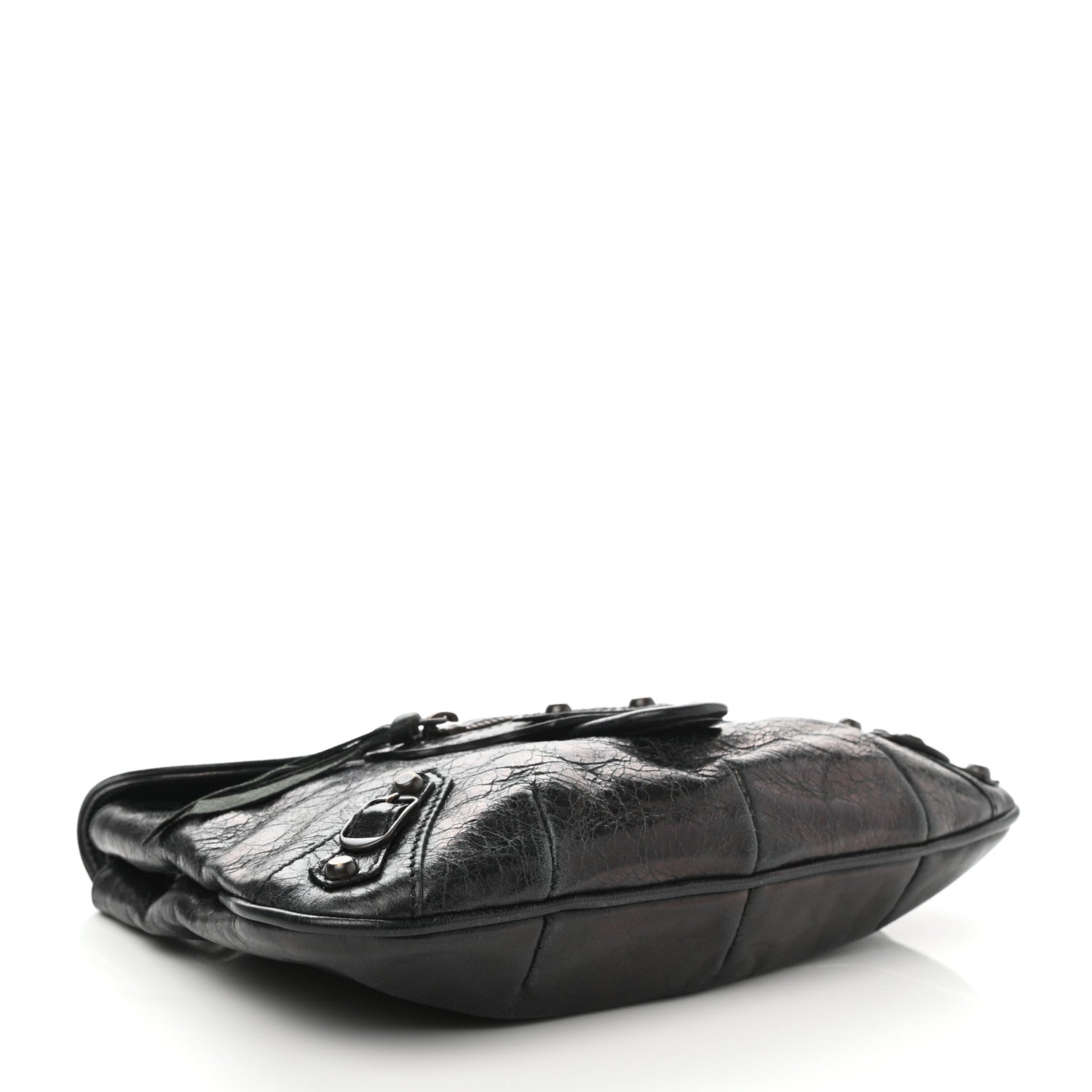 Balenciaga Agneau Classic Hardware Pouch Flap Clutch Black 5 of 8