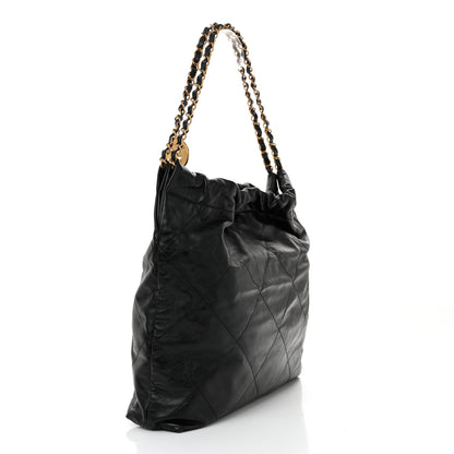 Chanel Shiny Calfskin Quilted Chanel 22 Black 4 of 13