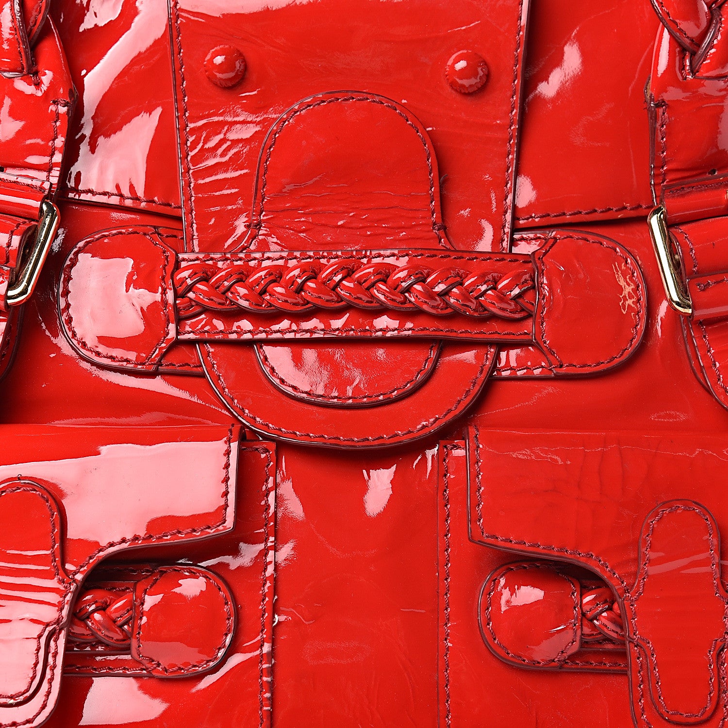 Valentino Garavani Patent Large Histoire Red 17 of 25