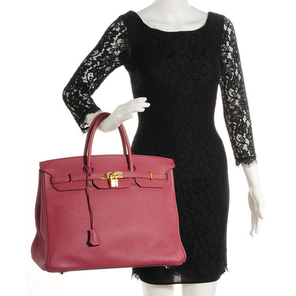 Hermes Taurillon Clemence Birkin 40 Bois de Rose 2 of 25