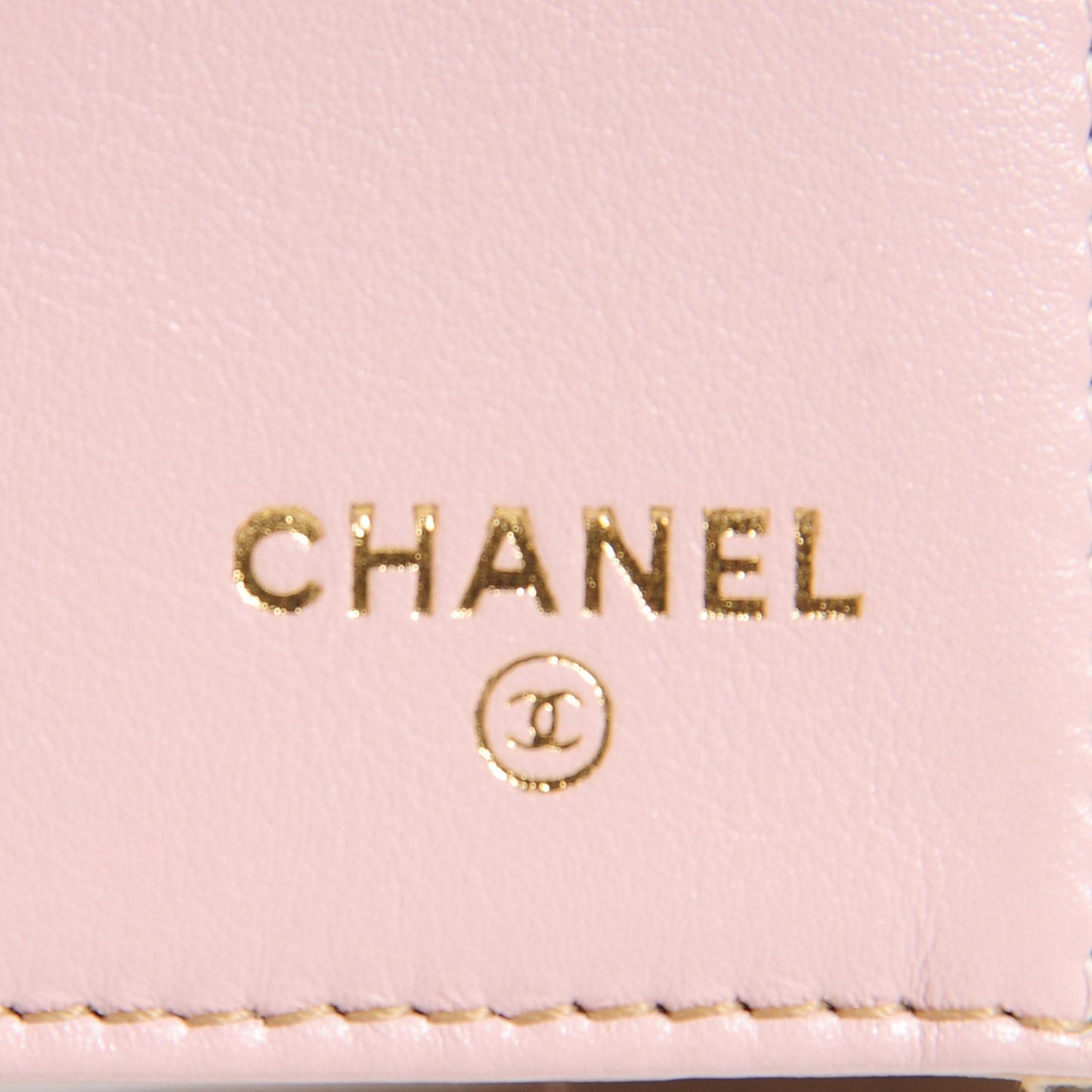 Metallic Calfskin Quilted Long Flap Wallet Gold