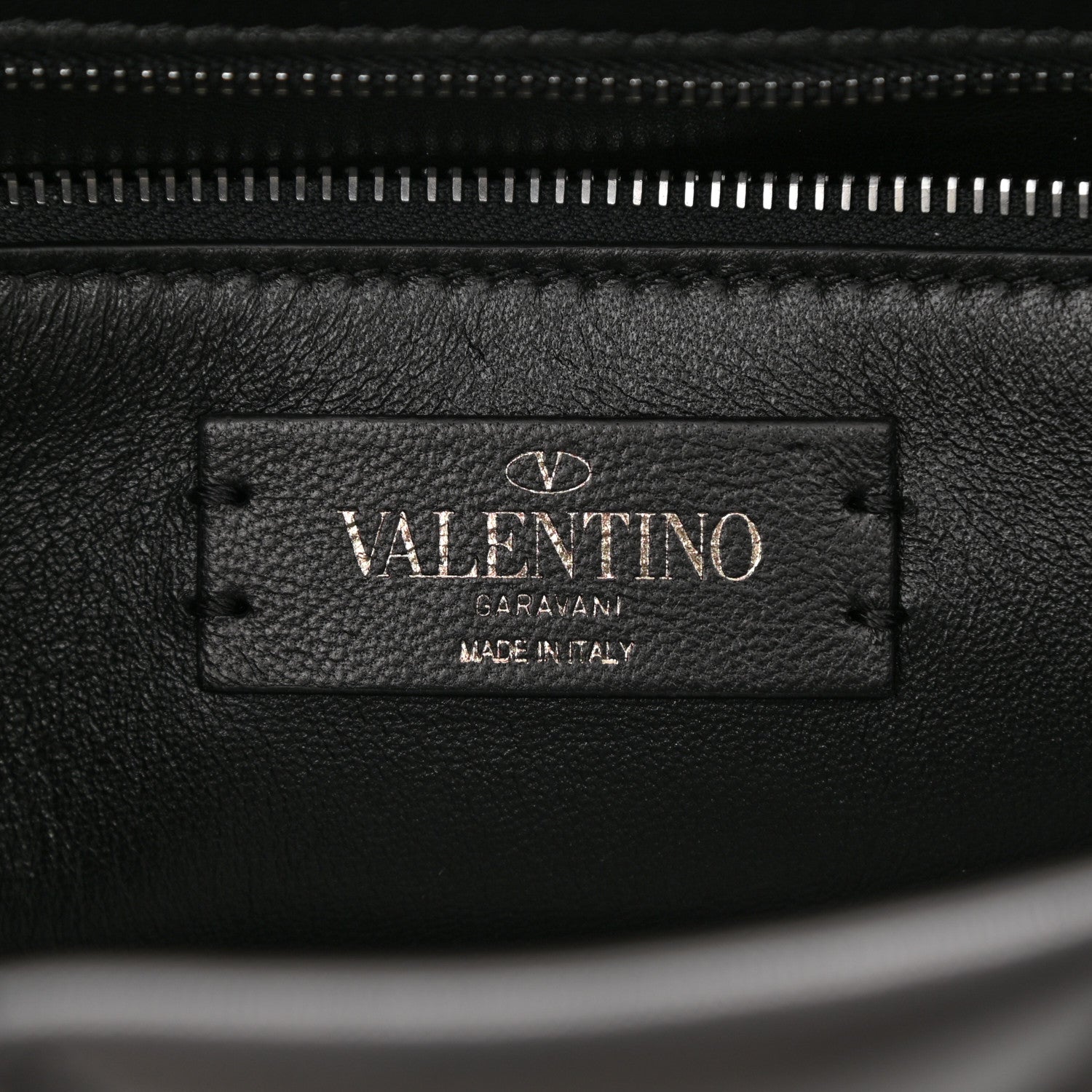 Valentino Garavani Nappa Monochrome Medium Roman Stud Shoulder Bag Black 6 of 7